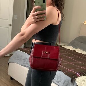 Vintage burgundy leather purse